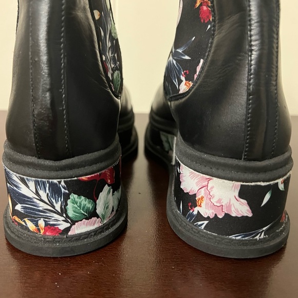 PIERRE DARRE Italian Leather Floral Chunky Platform Ankle Boots Y2K New - Picture 4 of 12